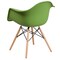 Merrick Lane Alda Series Polypropylene Accent Chair with Gently Curved Arms and Metal Braced Wooden Legs